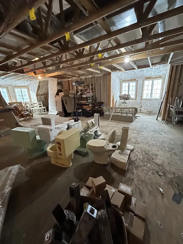 Open-plan interior during a remodeling project